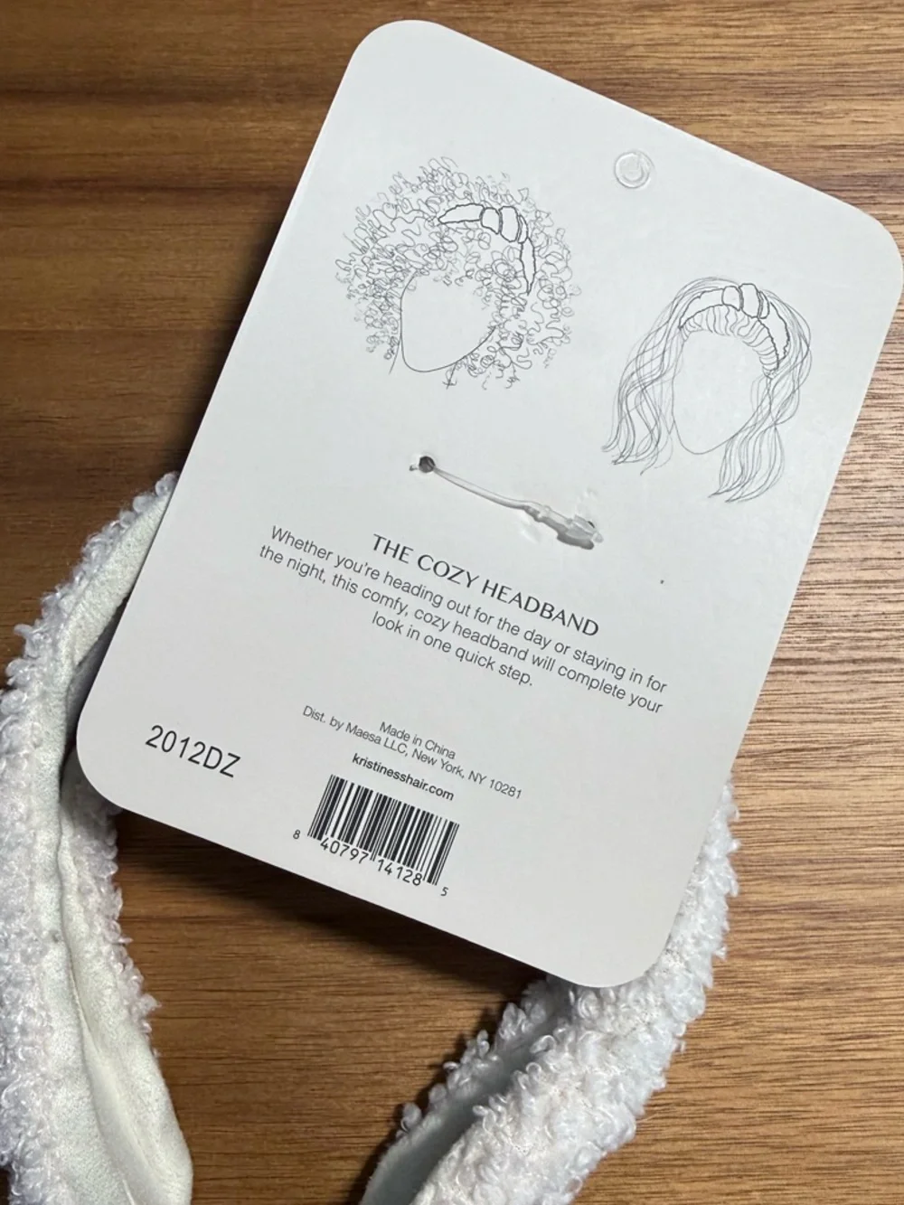 Kristin ESS Hair | Cozy‎ Headband | White | NWT
